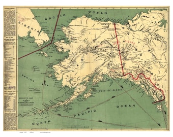 Alaska 1897 Old State Map - Millroy - Reprint