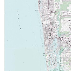 Naples, Florida 1988 Old Topo Map A Composite made from 6 old USGS Topographical Maps Custom Reprint image 3