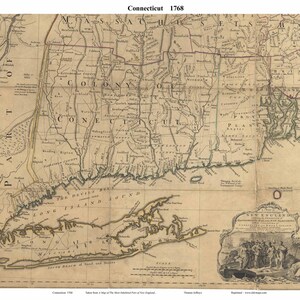 Connecticut 1768 Map - by Jeffreys  Reprint