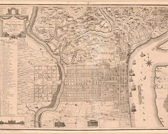 Philadelphia 1802 -  Old Map Reprint  -  Pennsylvania Cities