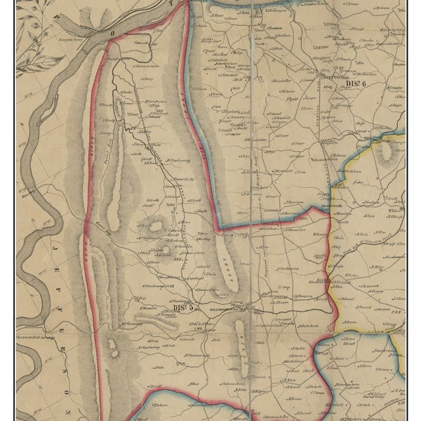 District 5 (Hillsboro) - Loudoun County, Virginia 1854 Old Town Map Custom Print - Loudoun Co.