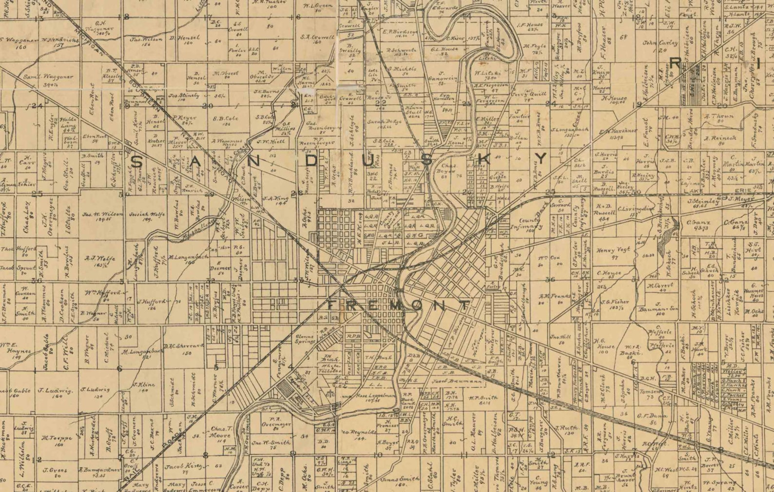 Sandusky County Ohio 1891a Old Wall Map Reprint With Etsy