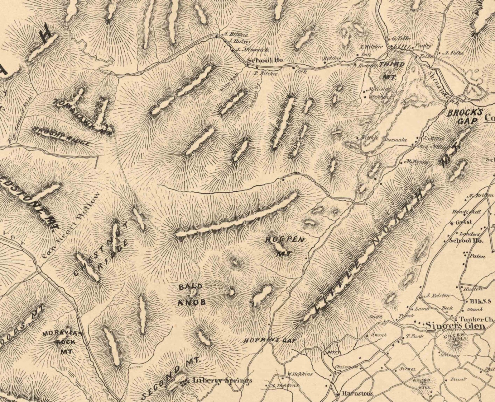 Rockingham County Virginia 1875 Old Wall Map With Homeowner Etsy