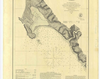 Bodega Bay 1864 Nautical Map  -  PC Harbors 630 Reprint California