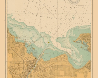 Cheboygan Harbor 1915 - Lake Michigan Custom - Nautical Map Reprint - Great Lakes #7 - 66 Custom