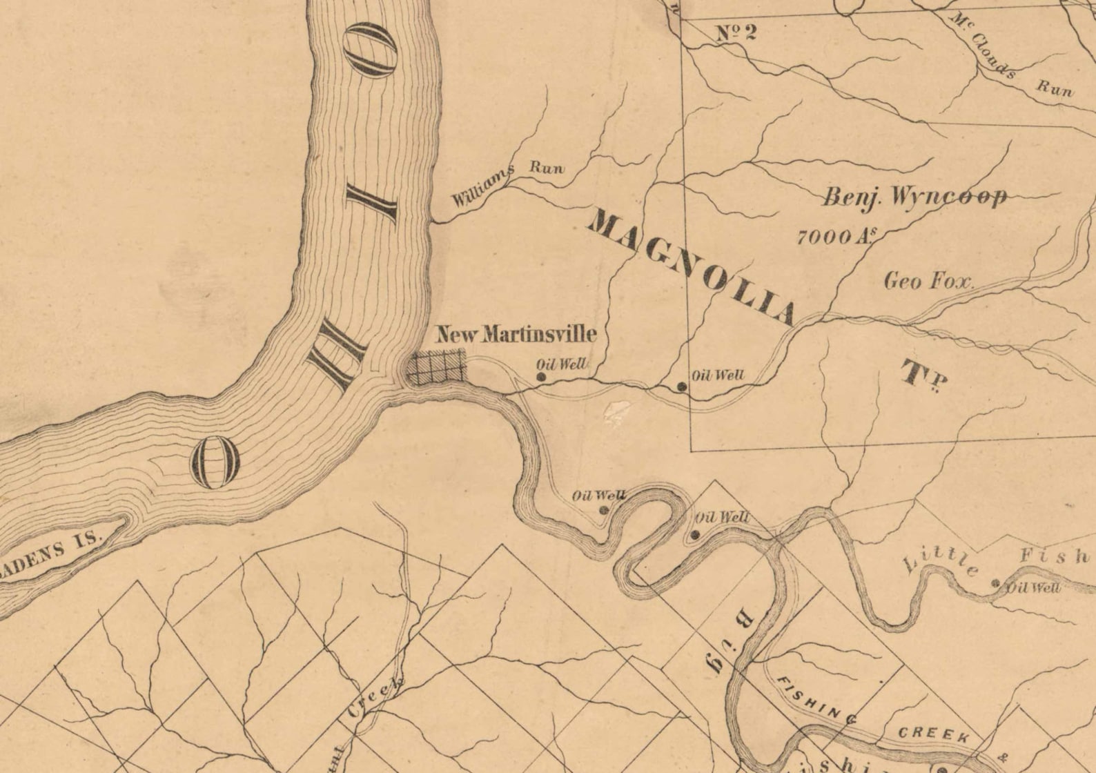 Wetzel County Map 1865 West Virginia Old Wall Map With Etsy