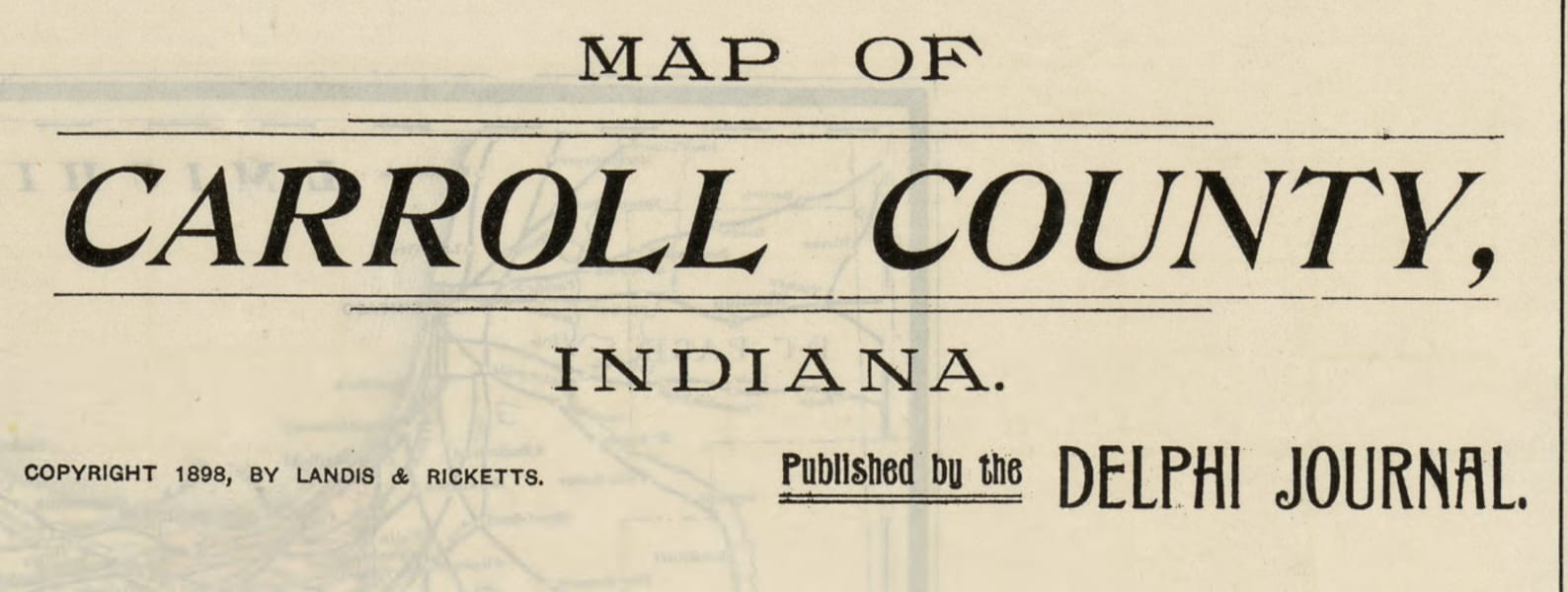 Carroll County Indiana 1898 Old Wall Map Reprint With Etsy