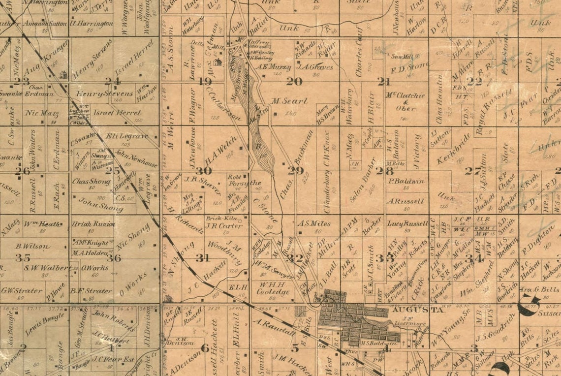 Eau Claire County Wisconsin 1878 Old Wall Map Reprint with Etsy.de