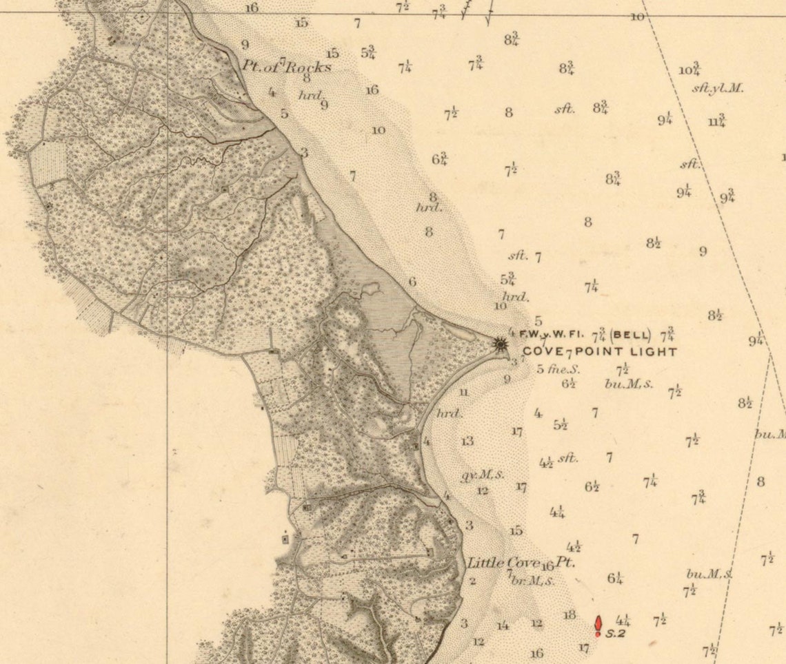 Potomac River to Choptank River 1896 Nautical Chart 4 Etsy