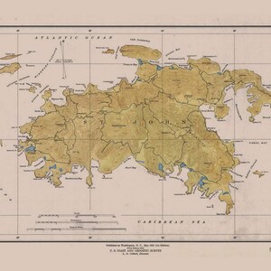 Saint John - 1948 Map Virgin Islands Topographical - NOAA - Atlantic Harbors PRV 3241