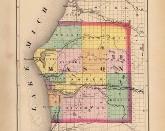 Mason County Michigan 1873 - MI Atlas 1873  #70
