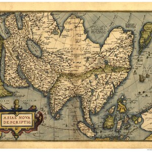 Asia Antique 1570 Map by Ortelius - Reprint