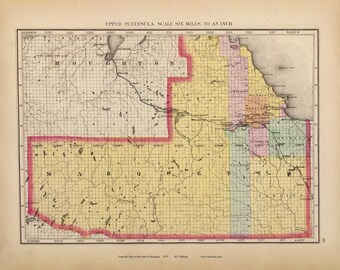 Marquette County Michigan 1873 - MI Atlas 1873   #119