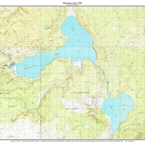 Shoshone Lake 1986 - Yellowstone National Park - Custom USGS 7x7 Composite Map - Wyoming