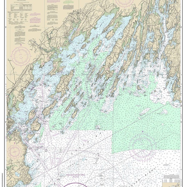 Casco Bay Brunswick Yarmouth Portland Cape Elizabeth Sebascodegan Island Maine 2014 Nautical Map Harbors 2 315 - 13290 Reprint