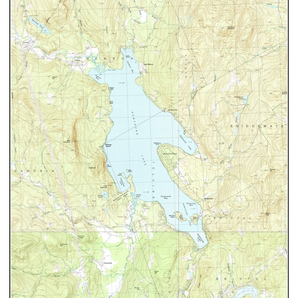 Newfound Lake Area - 1987 Old Topographic Map by USGS  Custom Composite Reprint New Hampshire