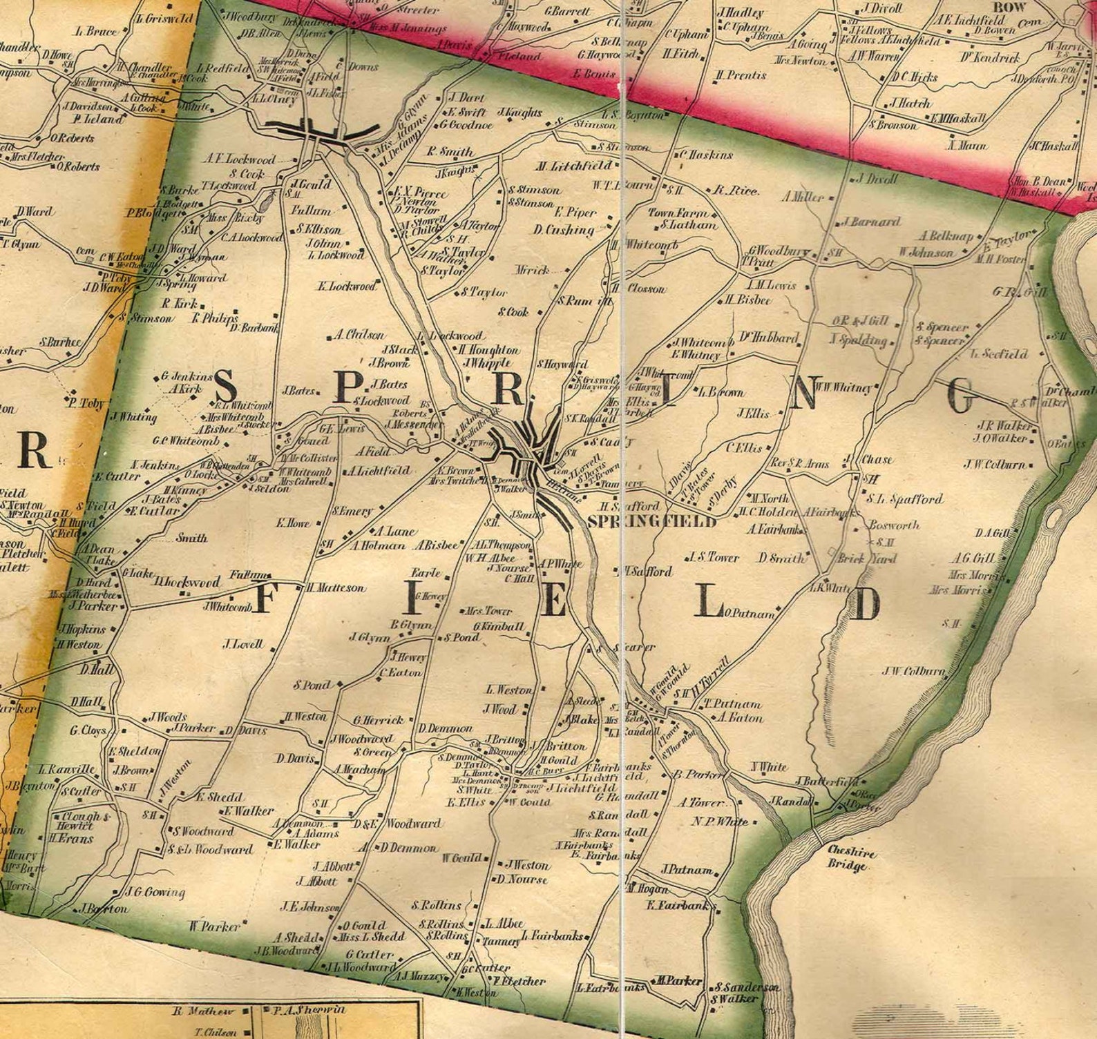 Windsor County Vermont 1856 Old Wall Map Reprint With Etsy