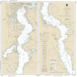 St Johns River - Jacksonville to Racy Point - 2014 Map Old Nautical Chart - Florida Harbors East 11492