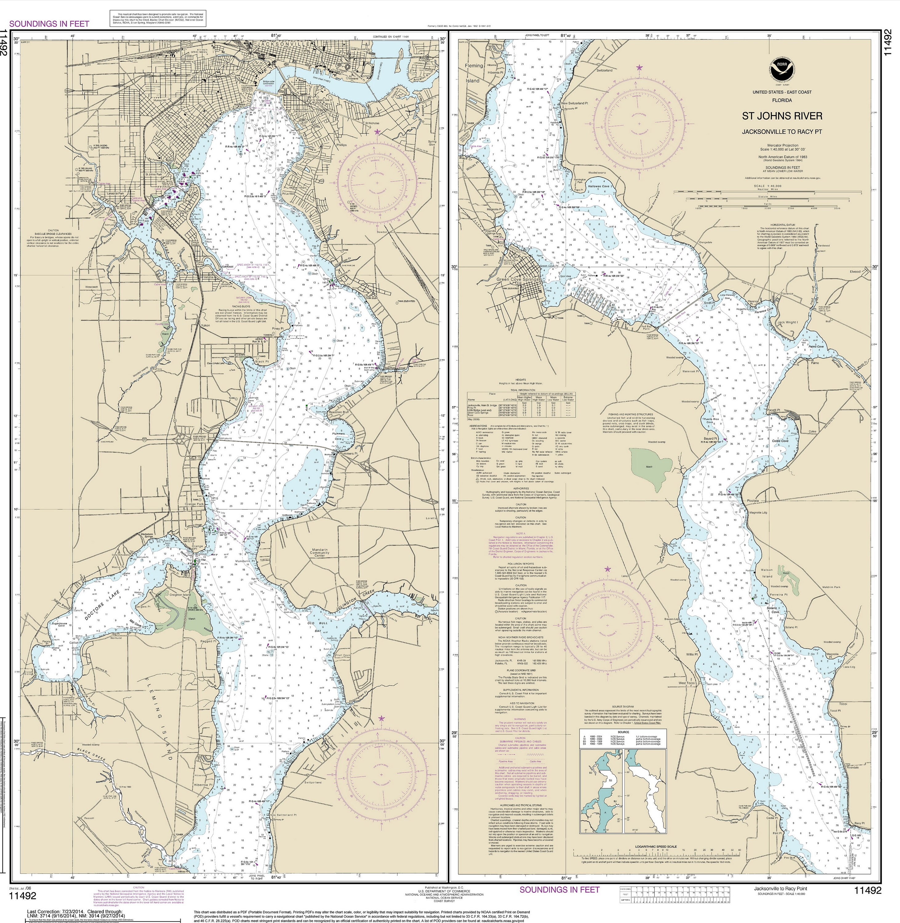St Johns River Nautical Map St Johns River Jacksonville To Racy Point 2014 Map Old | Etsy Hong Kong