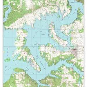 Monkey Island and Grove 1971 Old Topographic Map USGS Lake O&#39; The Cherokees Custom Composite Reprint - Oklahoma
