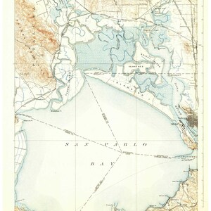 Mare Island 1916 Old Topo Map - Edited reprint of the original quad - 15x15 USGS Topographic California