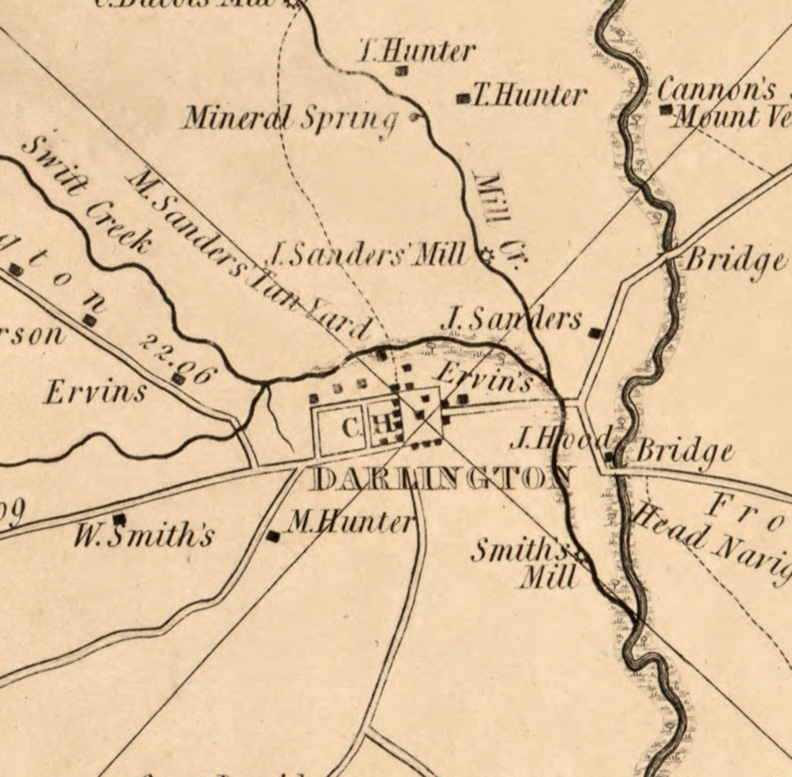 Darlington District South Carolina 1825 County Wall Map Etsy.de