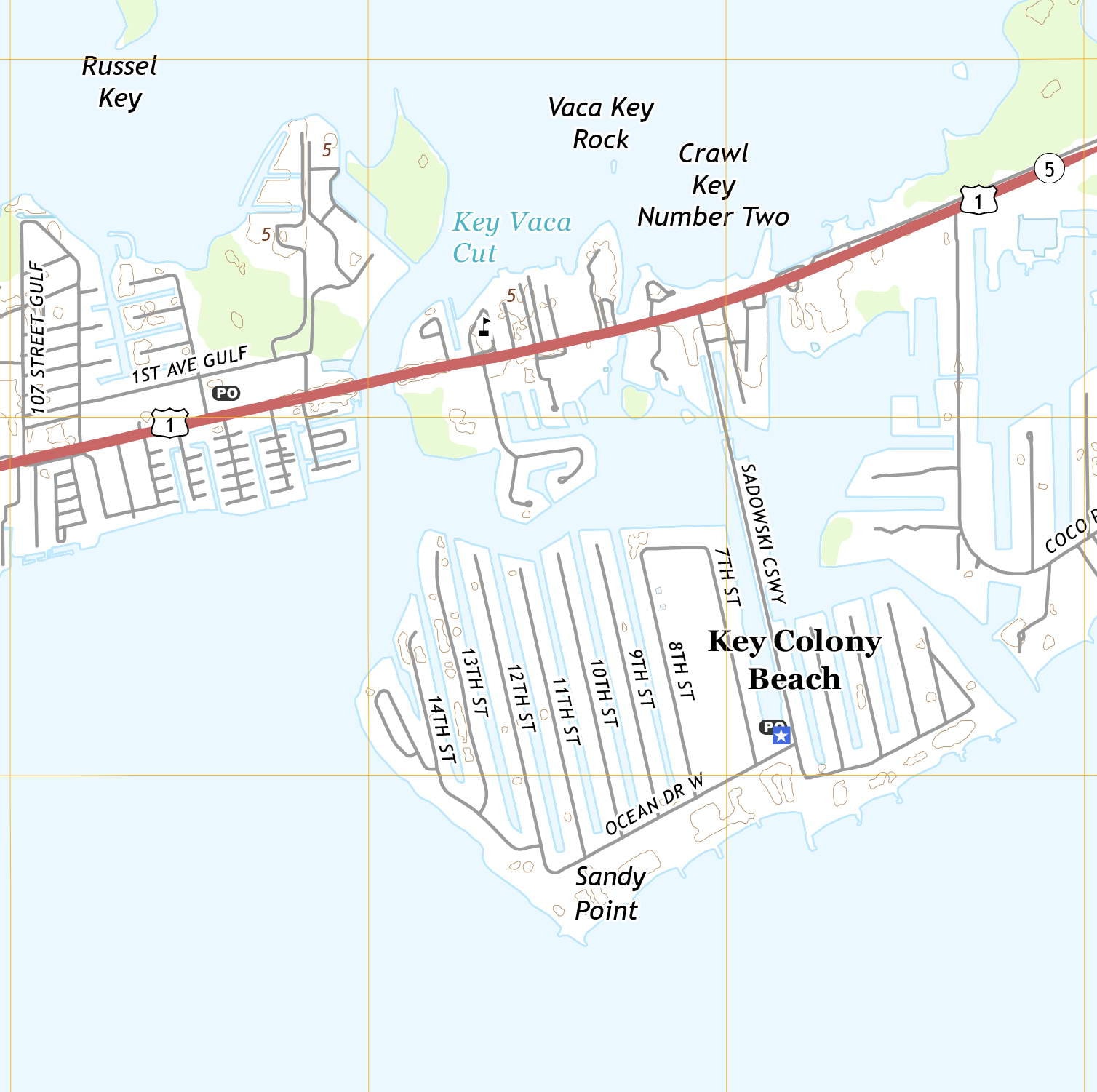 Marathon Key Florida 2018 Old Topo Map A Composite Made Etsy UK