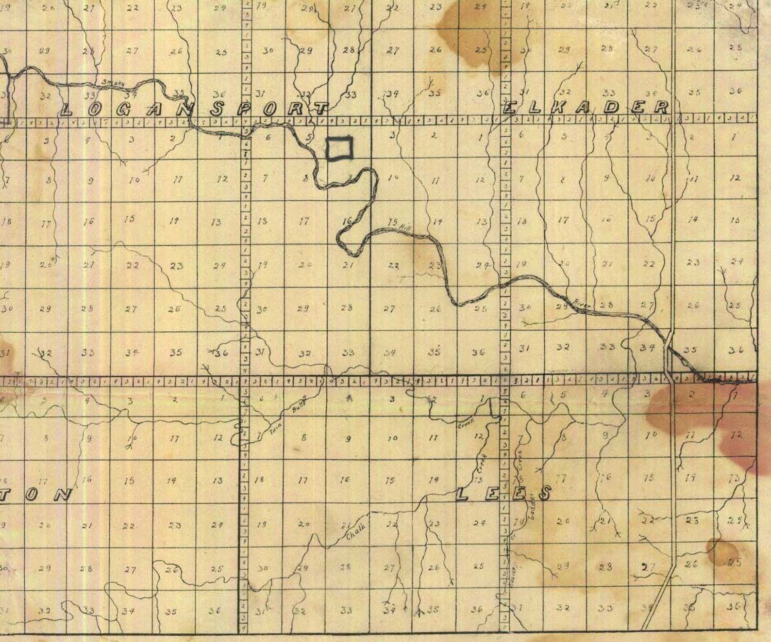 Logan County Kansas 1895 Lowe Old Wall Map Reprint Etsy