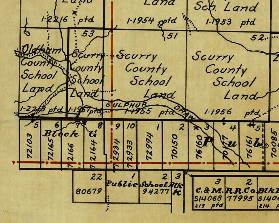 Hockley County Texas 1914 Old Wall Map Reprint With Lot Etsy