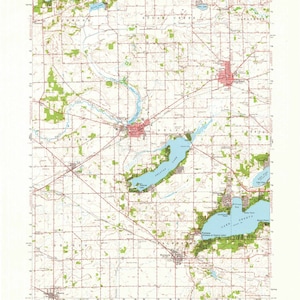 Delavan 1960 (1962) Old Topo Map - Delavan Lake - Lake Geneva - quad reprint - 15x15 USGS Topographic Wisconsin 801501