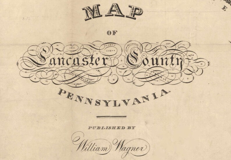 Lancaster County PA 1821 Old Map Genealogy Reprint Etsy