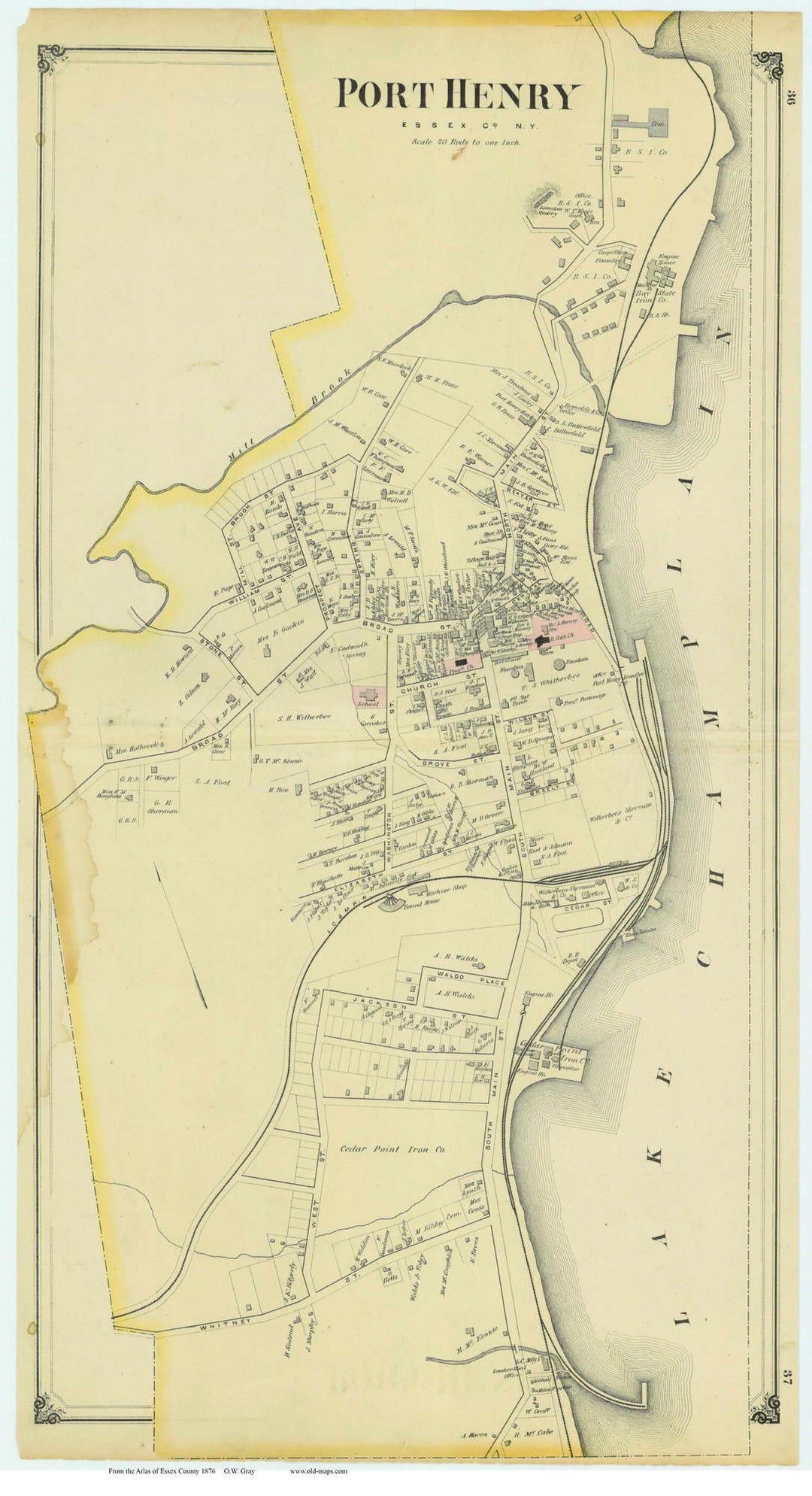 Port Henry Villages, New York 1876 Map Reprint Essex Co NY Atlas Etsy