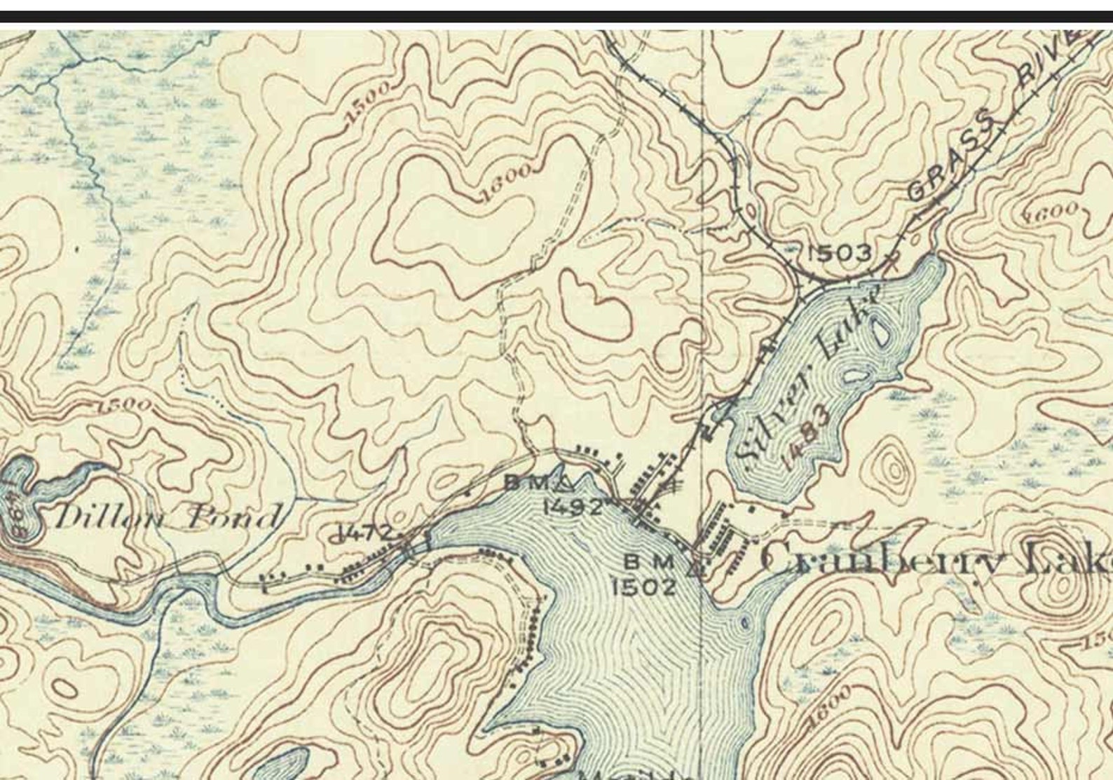 Cranberry Lake 1921 USGS Old Topographic Map Reprint Custom Composite