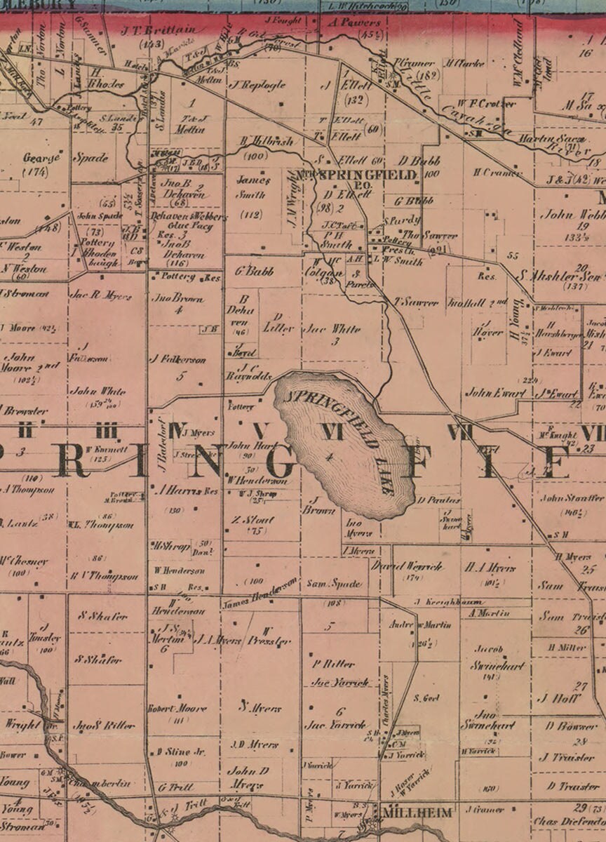 Summit County Ohio 1856 Old Wall Map Reprint with Homeowner Etsy