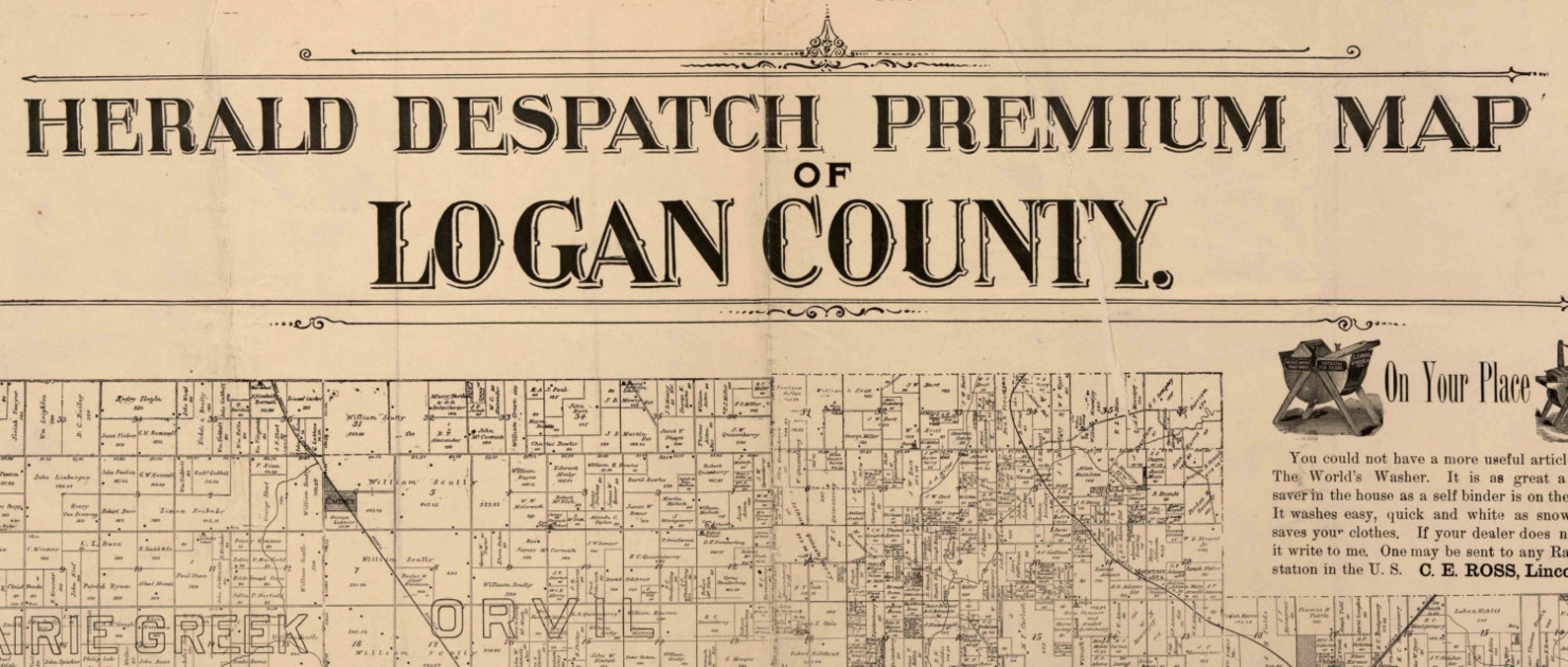Logan County Illinois 1893 Old Wall Map Reprint With Etsy