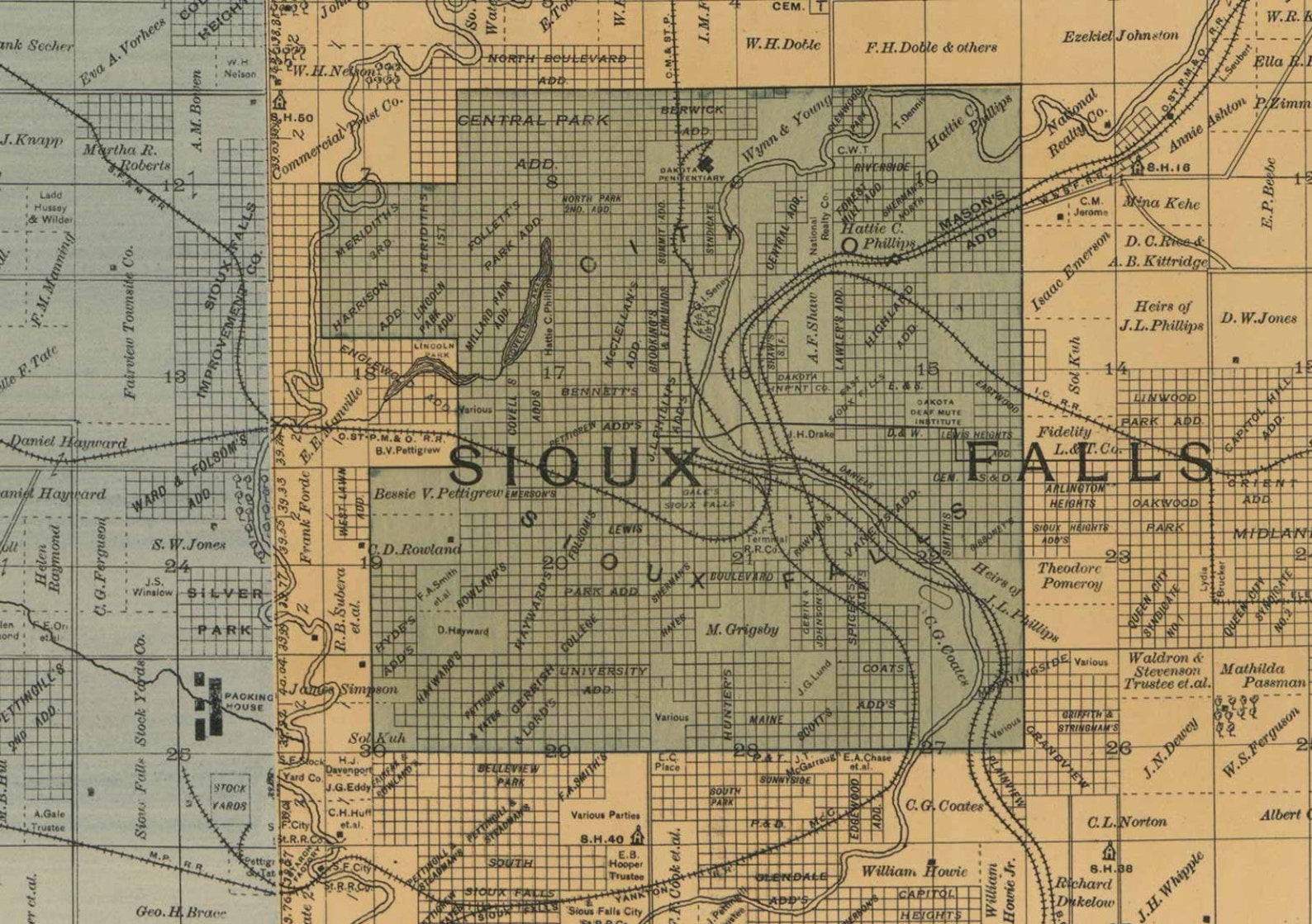 Minnehaha County South Dakota 1893 Old Wall Map With Etsy