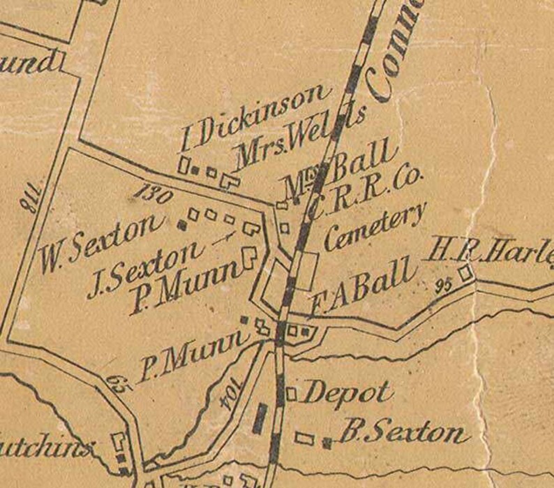 Deerfield Massachusetts 1855 Clark Old Town Map Reprint Etsy Italia