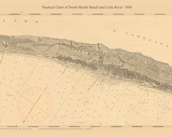 North Myrtle Beach and Little River 1888 - Nautical Map  - South Carolina - 80000 151- Custom Reprint