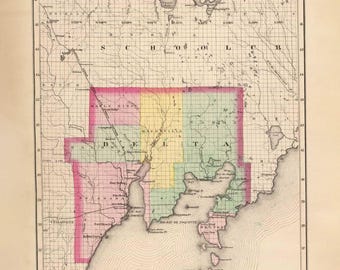 Delta County Michigan 1873 - MI Atlas 1873   #120