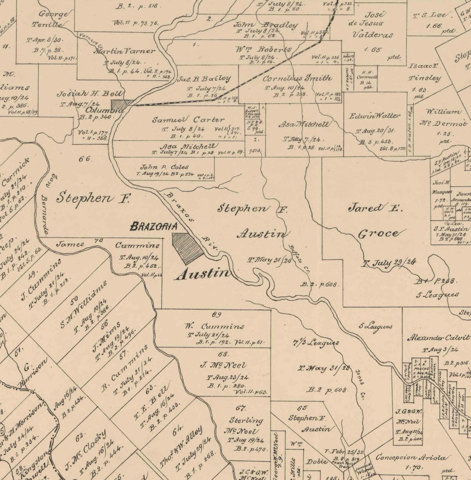 Brazoria County Texas 1879 Old Wall Map Reprint With Land Etsy
