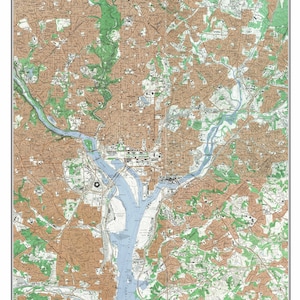 Washington DC (only) 1965 Old Topographic Map USGS  Custom Composite Reprint