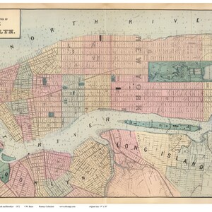New York City - 1872 Map by Beers - Reprint NYC