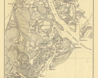 Port Royal Entrance and Savannah River with Parts of Beaufort County 1861 Map- Nautical Chart- South Carolina- Reprint- AC Harbors Custom