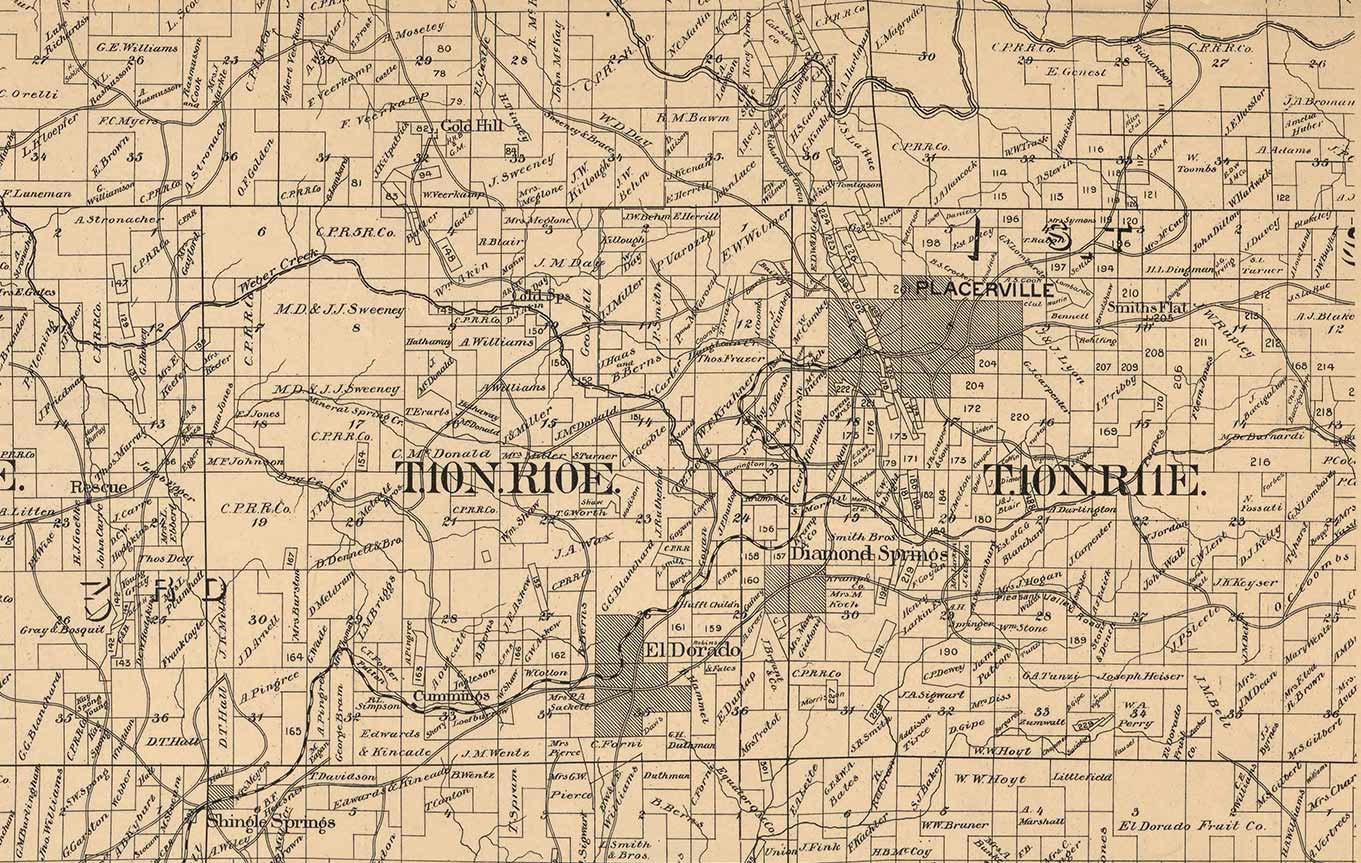El Dorado County California 1895 County Old Wall Map Reprint - Etsy