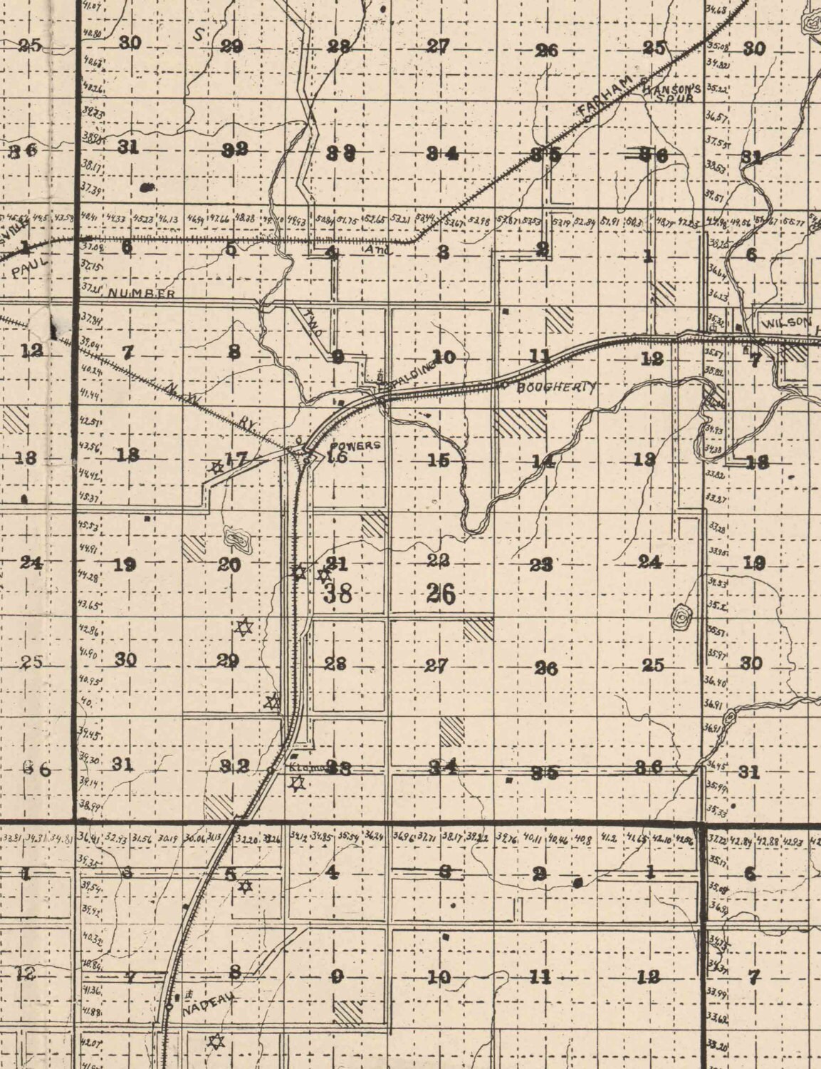 Menominee County Michigan 1898 Wall Map Reprint With Etsy