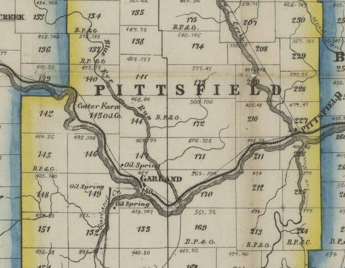 Warren County Pennsylvania 1865 Wall Map With Land Owner Etsy