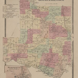 Kortright - 1869 - New York - Delaware Co Atlas Old Town Map Reprint NY 024