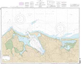 Port Jefferson and Mount Sinai Harbor Map - 1978 - Nautical Chart