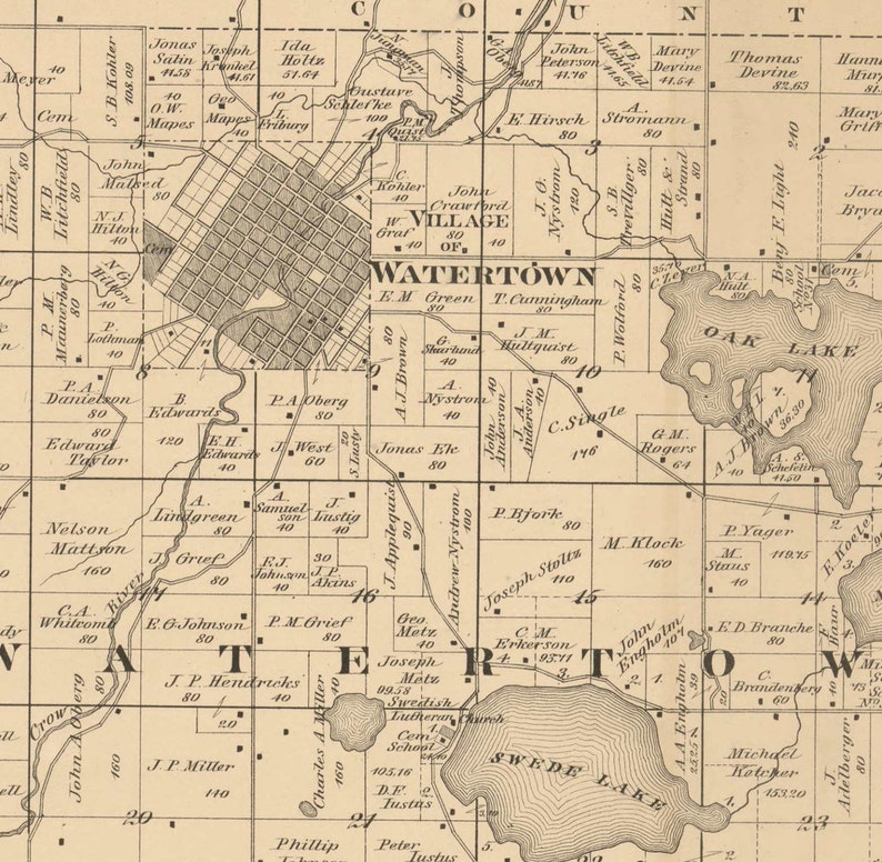 Carver County Minnesota 1880 Old Wall Map Reprint With Etsy