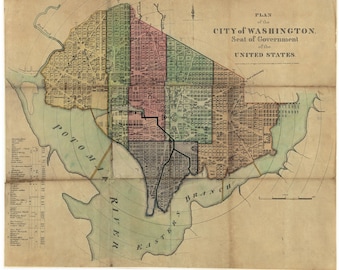 Washington DC - 1822- City Map - Elliot - Reprint